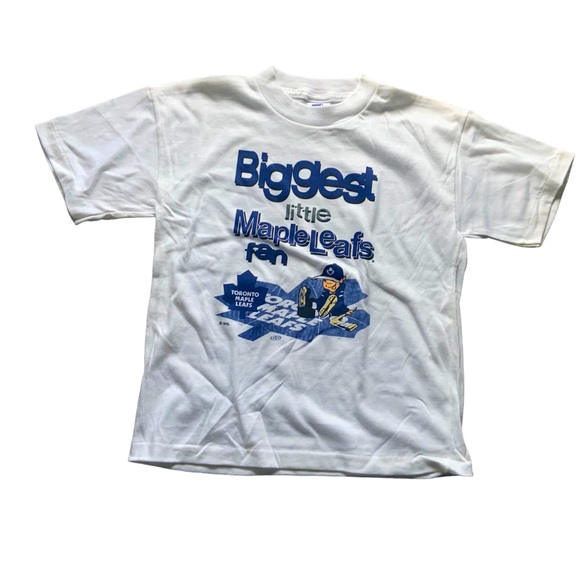 Vintage Deadstock Toronto Maple Leafs “Biggest Little Fan” T-Shirt Size Youth L - Picture 1 of 5